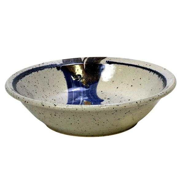 Studio Pottery Artist Mike Grafa Signed Rustic Blue Brown Stunning Serving Bowl - Picture 1 of 8